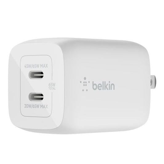 Belkin 65W Dual USB-C GaN Wall Charger with PPS